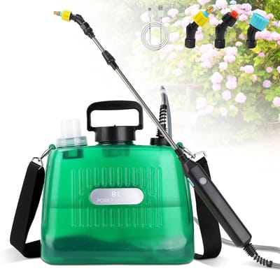 Accu Drukspuit 8 Liter - Druksproeier - Rugsproeier Tuin - Comfortabel Draagcomfort - Telescopische Lans - Regelbare Sproeikop - Drukspuit met lans - 2000 Mah - Groen