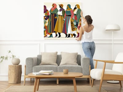 Modern dikke dames schilderij | Voluptueuze Vrouwen in Hedendaagse Kunst: Een eigenzinnige weergave | Kunst - 80x80 centimeter op Forex | Foto op Forex
