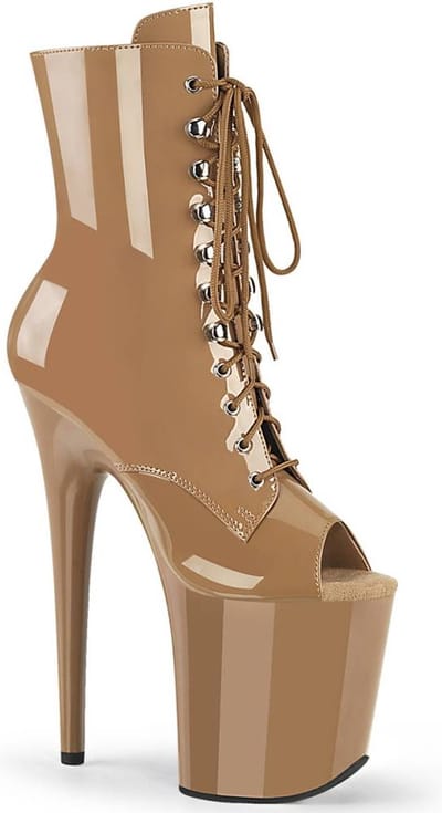 Pleaser - FLAMINGO-1021 Plateau Laarzen, Paaldans schoenen - US 11 - 41 Shoes - Creme