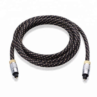 CHPN - Toslink naar Toslink Kabel - 3 meter - Optische kabel - Mannelijk naar mannelijk - toslink audio kabel - Nylon serie optische kabel - Zwart