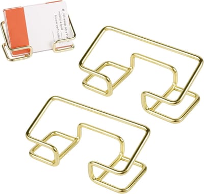 Moderne Metalen Visitekaartjeshouder - 2 Stuks, Desk Organizer voor Kantoor en Bedrijf, Perfect voor Professionele Presentatie