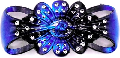 Patentspeld blauw strik met strass punten