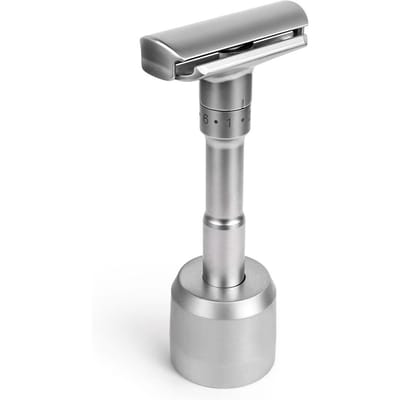 Rasoir de sûreté réglable pour hommes avec 5 lames en titane Rasoir professionnel de barbier Support de rasoir durable Design classique