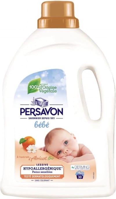 Persavon Babywasmiddel met biologisch abrikozenextract, hypoallergeen, gevoelige huid | 33 wasbeurten - 1500 ml