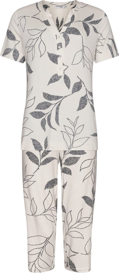 Pastunette Premium Pyjama Leaf Shadows - Viscose - Beige/Grijs - Maat 48+