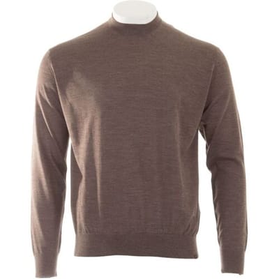 Paul & Shark Trui 140S Superfine Merino Wool Crewneck Coffee Quartz / male
