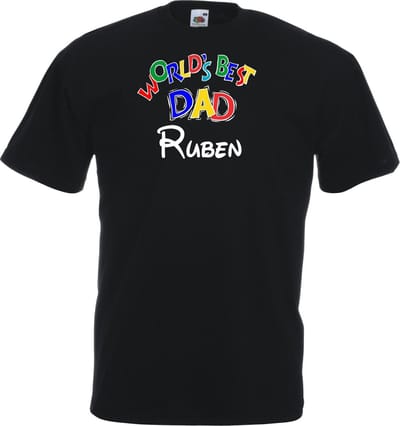 Mijncadeautje - Unisex T-shirt - World´s Best Dad - met voornaam - zwart -  - maat M