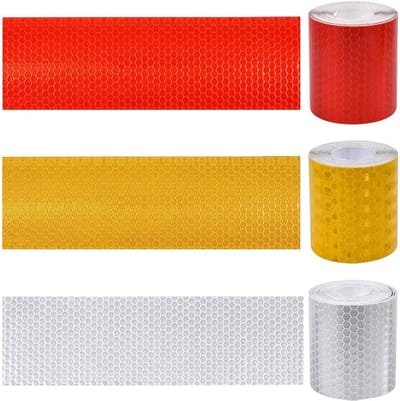 Reflecterende Zelfklevende Tape - 3 Rollen, Weerbestendig, 5 cm x 3 m, Veiligheidsmarkering voor Voertuigen, Ideaal voor Bouw en Evenementen
