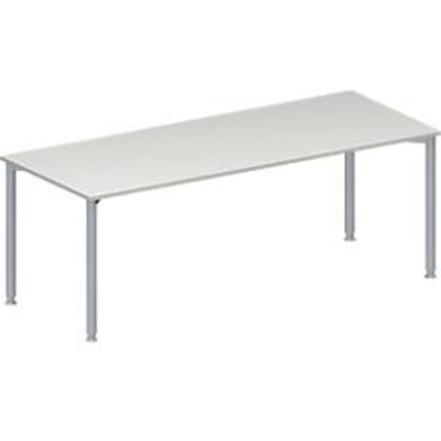 Schäfer Shop  Genius Vergadertafel MODENA FLEX, in hoogte verstelbaar, rechthoekige vorm, 4-poot ronde buis, B 2000 x D 800 mm, lichtgrijs