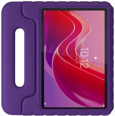 HappyCase Kinder Tablethoes Geschikt voor Lenovo Tab M11/K11 | Kindvriendelijke Hoes | Beschemhoes | Kinderhoes | met Handvat en Standaard | Paars