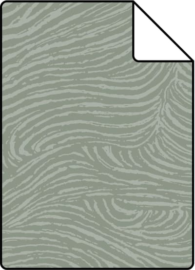 Proefstaal ESTAhome behang 3d golvende lijnen vergrijsd mintgroen - 26.5 x 21 cm - 139663-S