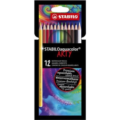 STABILOaquacolor - Premium Aquarel Kleurpotloden - ARTY - Etui Met 12 Kleuren