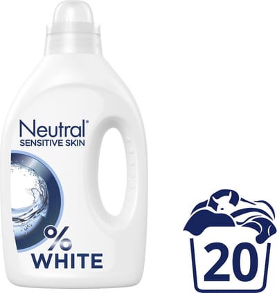 Neutral - Vloeibaar Wasmiddel - Witte Was - 1 Liter - 20 wasbeurten - Voordeelverpakking 24 stuks