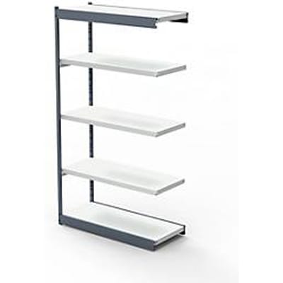 Stalen rek PROGRESS 2000, stellingsectie, zonder achterwand, H 1900 x B 750 x D 400 mm, zilveren frame