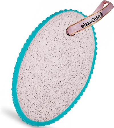 Puimsteen met Grip - Eeltverwijderaar Voetvijl - Huid Verwijderen - Ovale Vorm - 8 x 5 x 2 cm - Wit