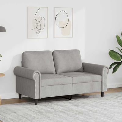 vidaXL - Tweezitsbank - 120 - cm - fluweel - lichtgrijs