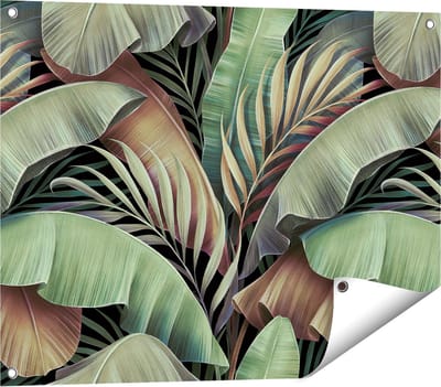 Gards Tuinposter Tropische Bladeren - 80x60 cm - Tuindoek - Tuindecoratie - Wanddecoratie buiten - Tuinschilderij