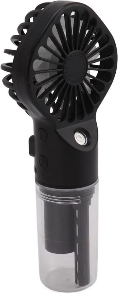 Draagbare Handventilator met Watermist - 4 Versnellingen - Wateraanvulling voor Winkelen (Zwart) .