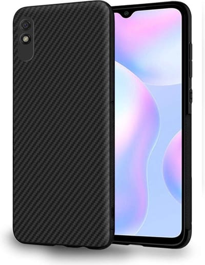 ebestStar - Hoes geschikt voor Xiaomi Redmi 9A, Hoogwaardig Zacht TPU Bescherming, Koolstof Design Hoesje, Zwart