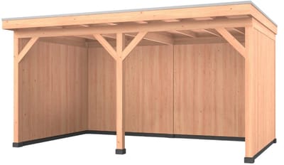 Douglas overkapping, 500 x 300, met achterwand en twee zijwanden, Westwood Comfort Plus