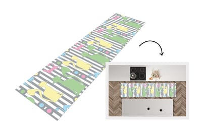 Keukenloper - Loper keuken - Katten - Pastel - Dieren - 200x50 cm - Keukenloper vinyl