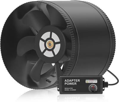 Ventilator Buisfan 200 mm met Variabele Snelheid - Krachtige Afzuigventilator voor Kassen, Kelder en Garage