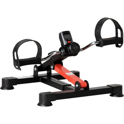 Homcom mini-hometrainer met verstelbare hoogte en lengte LCD-scherm Zwart
