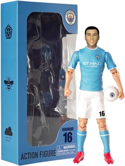 Voetbal Actiefiguur - Speler Speelgoed - Voetbal Fans - Beweegbaar Speelgoed - 20 cm - Blauw