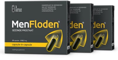 MenFloden – innovatie voor gezonde prostaat. Krachtige vloeibare formule met driedubbele werking. Cucurbita pepo, Serenoa repens, Flowens®. 1 caps./dag. Getest in een laboratorium. - 60 Capsules