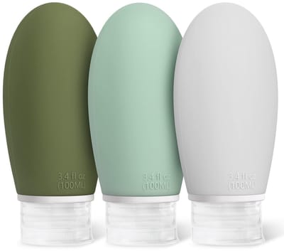 Dailygoods- Reisflessen Set 3 Stuks - 100 ml Lekvrij - Draagbaar voor Shampoo/Cremes - BPA-vrij - TSA-goedgekeurd - Zachte Siliconen - Toilettas
