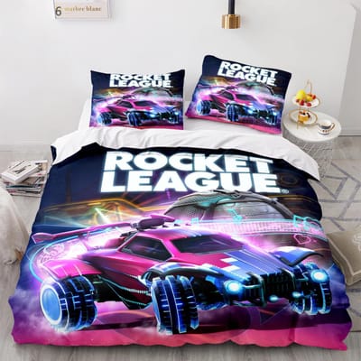 Rocket League Beddengoed Collectie Plaid Enkel Twin Volledig Queen King Size Auto Rocket League Bed Collectie Kinderkamer Dekbedovertrek EU Twin 135x200cm