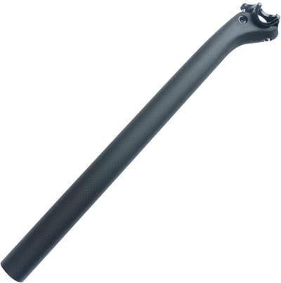 Fiets Zadelpen Koolstofvezel - Zadelbuis MTB Racefiets - Comfortabel Fietsen - Verstelbare Zadelklem - 31.6 x 350 mm - Mat Zwart