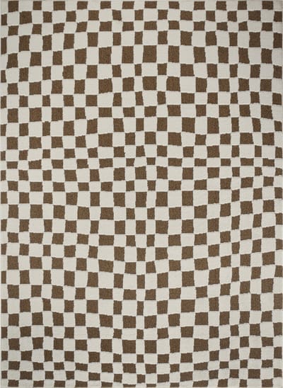 SURYA IRINA – Modern Scandinavisch tapijt met ruitpatroon – Ivoor/terracotta