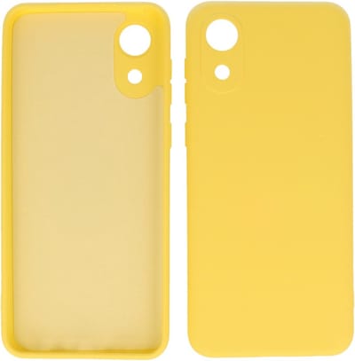 Hoesje Geschikt voor Samsung Galaxy A03 Core - Fashion Telefoonhoesje Backcover - Siliconen Hoesje - Geel