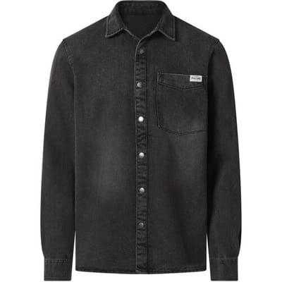 ESMARA MEN Denim heren overhemd (Zwart, M (39/40))