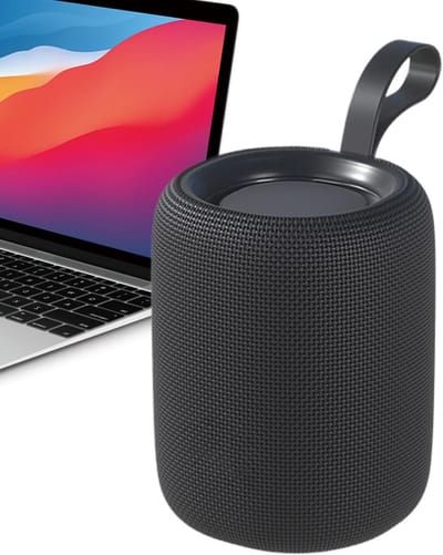 Waterdichte Smart Speaker - Draadloze Muziekbox - Buitenfeesten - RGB Kleurenverlichting - 9.5 x 9.5 cm - Zwart