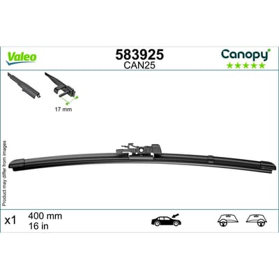 Wisserblad VALEO Canopy 583925, 400mm, Voor, 1 Stuk