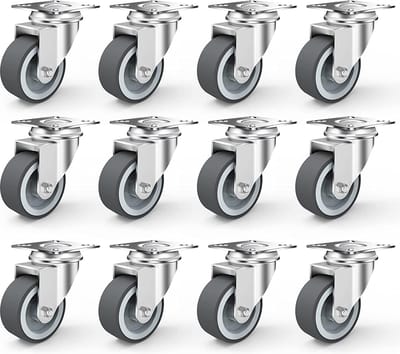 Transportwielen zwenkwielen - meubelwielen - zware belastingswielen - 12 stuks - 50 mm - 40 kg per rol heavy duty wheel