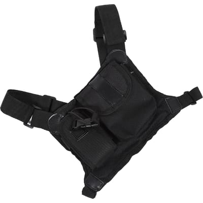 Tweewegradio Borstzak Pack Rugzak Radio Accessoire Pouch Houder Draagtas black