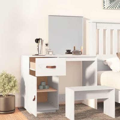 vidaXL - Kaptafel - 95x50x134 - cm - massief - grenenhout - wit