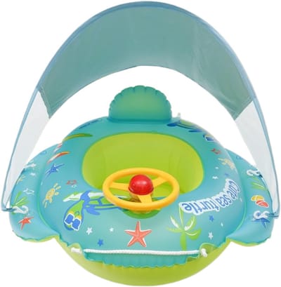 Opblaasbare Baby Zwemband - Kinder Zwemring Babybadje - Veilig Zwemmen Leren - Met Stuurtje en Zonnedak