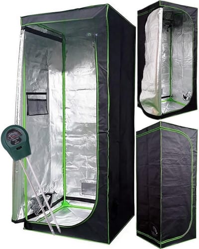 Quvo® Kweektent Compleet – Growtent Binnen – Planten Kweken – Zwart - 40cm x 40cm x 120cm
