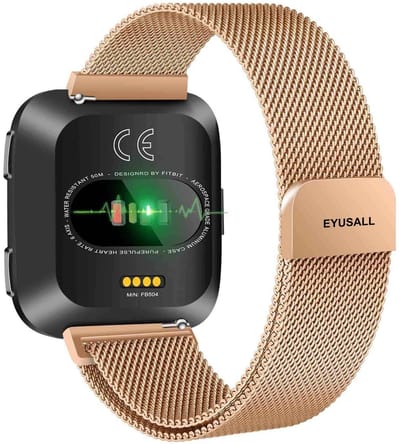 EYUSALL - Milanees Horlogeband - Voor Fitbit Versa/2/Lite/SE - Rosé Goud - Verstelbaar