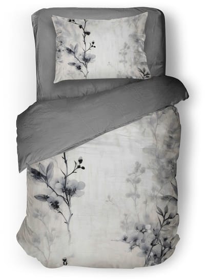Eleganzzz Dekbedovertrek Notte Fiori - White - Dekbedovertrek 140x200/220cm - Micropercal - Eenpersoons - Dekbedovertrekken - Bloemen Dekbedovertrek