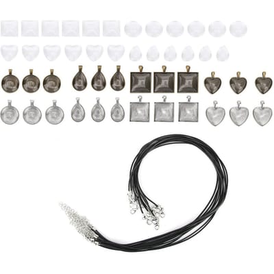 60 stuks DIY Ketting Basis Bakje Hanger Vorm Ketting Sieraden Maken Accessoire gray