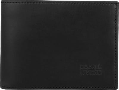 Buckle & Seam Rekeningportefeuille Leer 11,5 cm - Jongens - Horizontaal - black