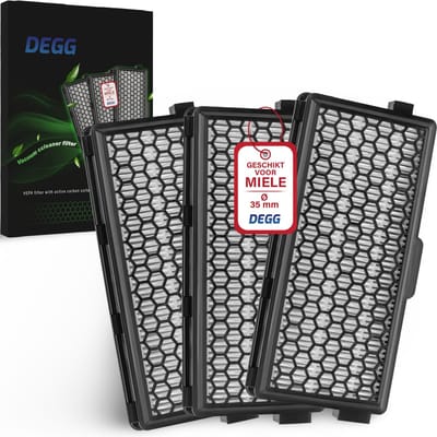 DEGG® – HEPA Koolstoffilter Geschikt voor Miele – Vervangt SF-HA 50 / Active AirClean 50 – Voor Complete C3, C2, S8, S6, S5, S4 – 3 STUK(S)