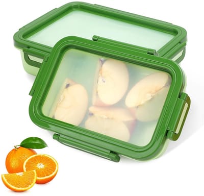 Dailygoods- Siliconen Deksel Herbruikbaar - Siliconen Deksels Vershoud - Rekbaar Deksel - Voedsel Organizer - Set van 2 - Voor het Bewaren van Voedsel - Voedselopslag