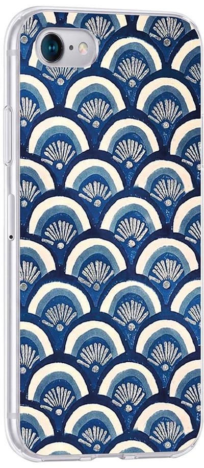 Bigben Connected, Hoesje geschikt voor iPhone SE 2022/SE/8/7/6S/6 - Hybride met Geprinte Patronen, Blauw