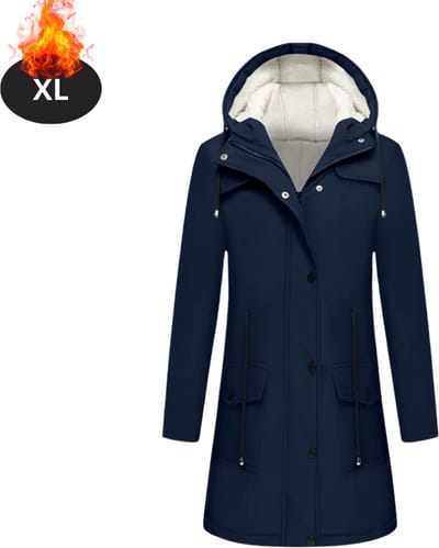 Livano Winterjas - Parka - Dames - Winter - Jas - Volwassen - Stijlvol - Marineblauw - XL